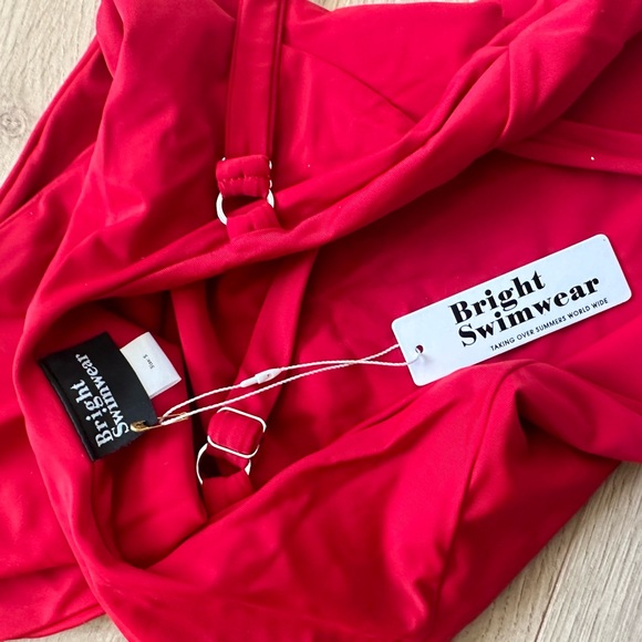 Bright Swimwear Cherry Red One Piece Swimsuit S NWT - Picture 3 of 5